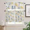 thumbnail image 1 of Botanical Prints Kitchen Curtains Twig Leaves Valances for Windows, Plant Short Curtains & Drapes 3PCS Blackout Curtains Rod Pocket Kitchen Curtains and Valances Set Tier Curtains for Bathroom, 1 of 5