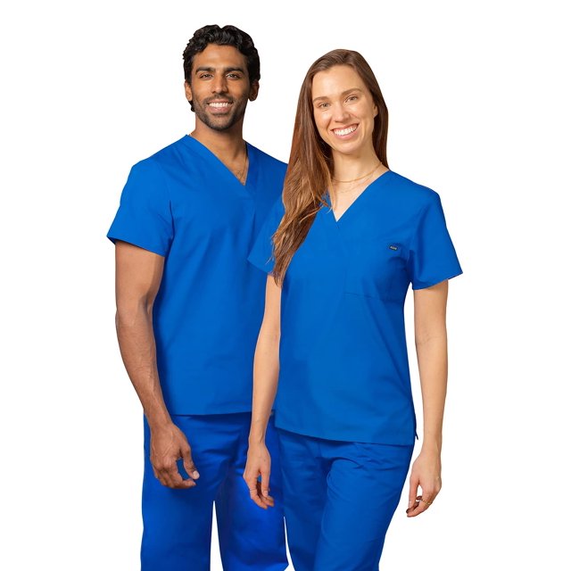 Adar Universal Unisex Scrubs - V Neck Tunic Scrub Top