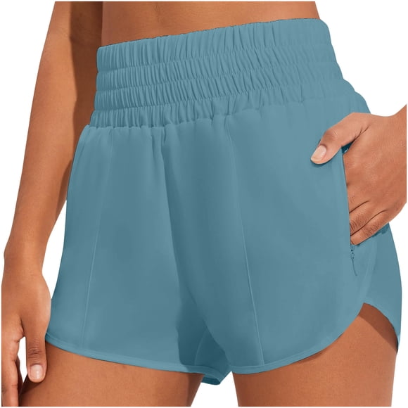 JIUKE Womens Workout Shorts High Waist Belly Control Summer Running Athletic Gym Shorts with Pockets