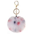 thumbnail image 1 of Pom Pom Keyring Faux Fur Decorative Fuzzy Ball Keychain Bag Charm for Women, 1 of 10