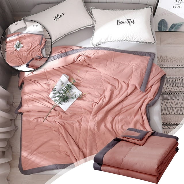 Dvruxg Lightweight Fall Quilt, Double-Sided Cold Effect Autumn Cooling Comforter, Machine Washable Breathable Cooling Quilt for All Season