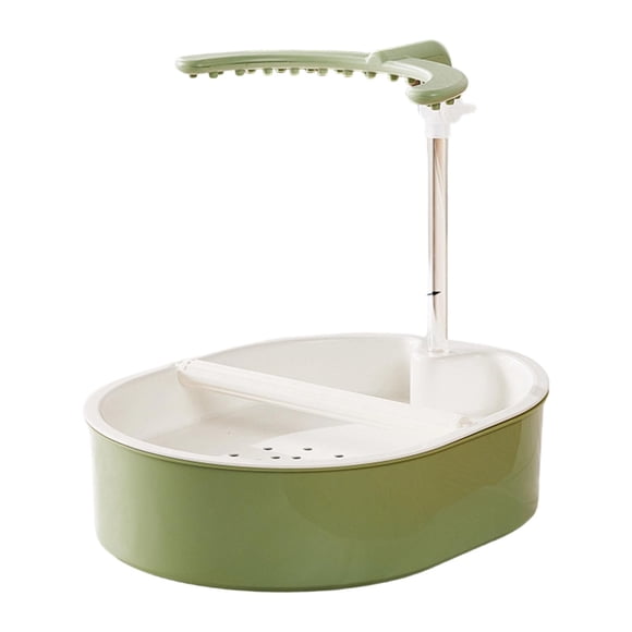 Milaget Parrot Bath, Adjustable , Practical, with Running Water, Bird Automatic Shower Bath Parrot Bathtub for Cockatoo, Budgies Style A Green Shower