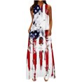 thumbnail image 2 of Robe T-Shirt Mode Femmes Décontractée Col en V Fête de l'Indépendance Robes Imprimées Été Sans Manches Robe Chandail Robes Femmes Été Décontracté en Liquidation, 2 of 4