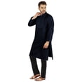 thumbnail image 3 of Atasi Ensemble Kurta-Pyjama Indien Uni pour Hommes Col Mandarin Kurta Décontracté Longue Tenue, 3 of 7