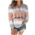 thumbnail image 2 of Hauts d'Été pour Femmes 2023 T-Shirt à Col Rond à Imprimé pour Femmes avec Lien Patchwork T-Shirt Décontracté Blouse Hauts Chandail Surdimensionné pour Femmes en Liquidation, 2 of 7