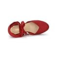 thumbnail image 4 of BLISSFUL STEP Chaussures pour Femmes Sandales Espadrilles à Talon Compensé Haut Bout Rond Rouge 5,5, 4 of 8