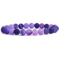 thumbnail image 1 of Purple Weathered Agate Gemstone 8mm Round Beads Stretch Bracelet 7 Inch, 1 of 2