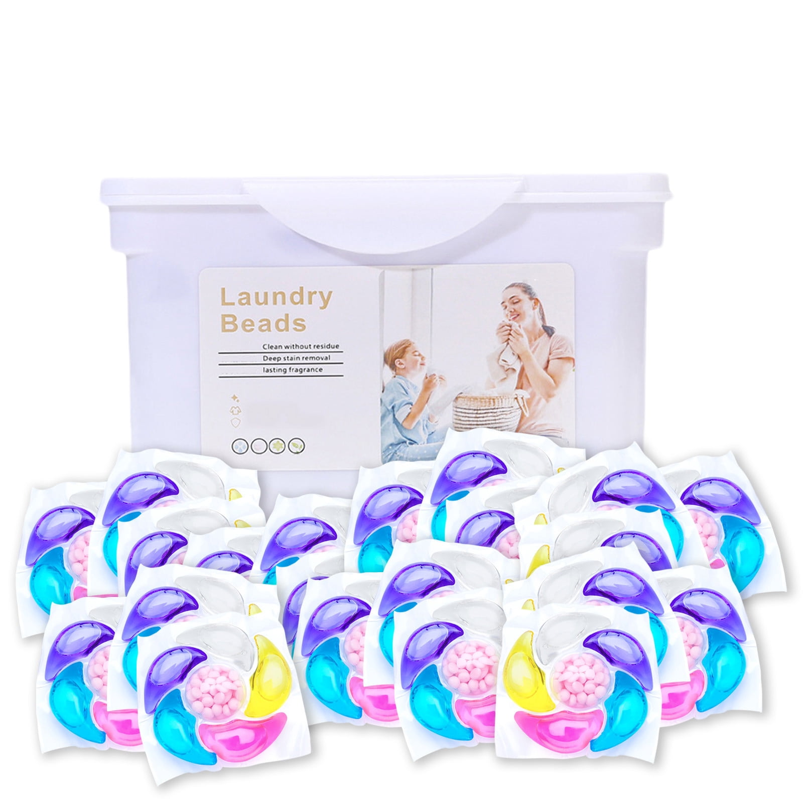 Vwrxbz Laundry Detergent Pods 50 Count Laundry Gel Stain Remover Long Lasting Softening 6 In 1 Laundry Gel