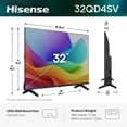 thumbnail image 3 of Hisense 32 Inch Hi-QLED HD Smart TV 32QD4SV VIDAA OS Dolby Audio Alexa Compatible Full Array LED Slim Bezel - Open Box, 3 of 6