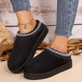 thumbnail image 1 of Dosaele Women‘s Platform Slippers Mini Boots Braid Slippers With Plush Fleece Lining Fuzzy Slippers For Women Slip On Clogs, 1 of 7