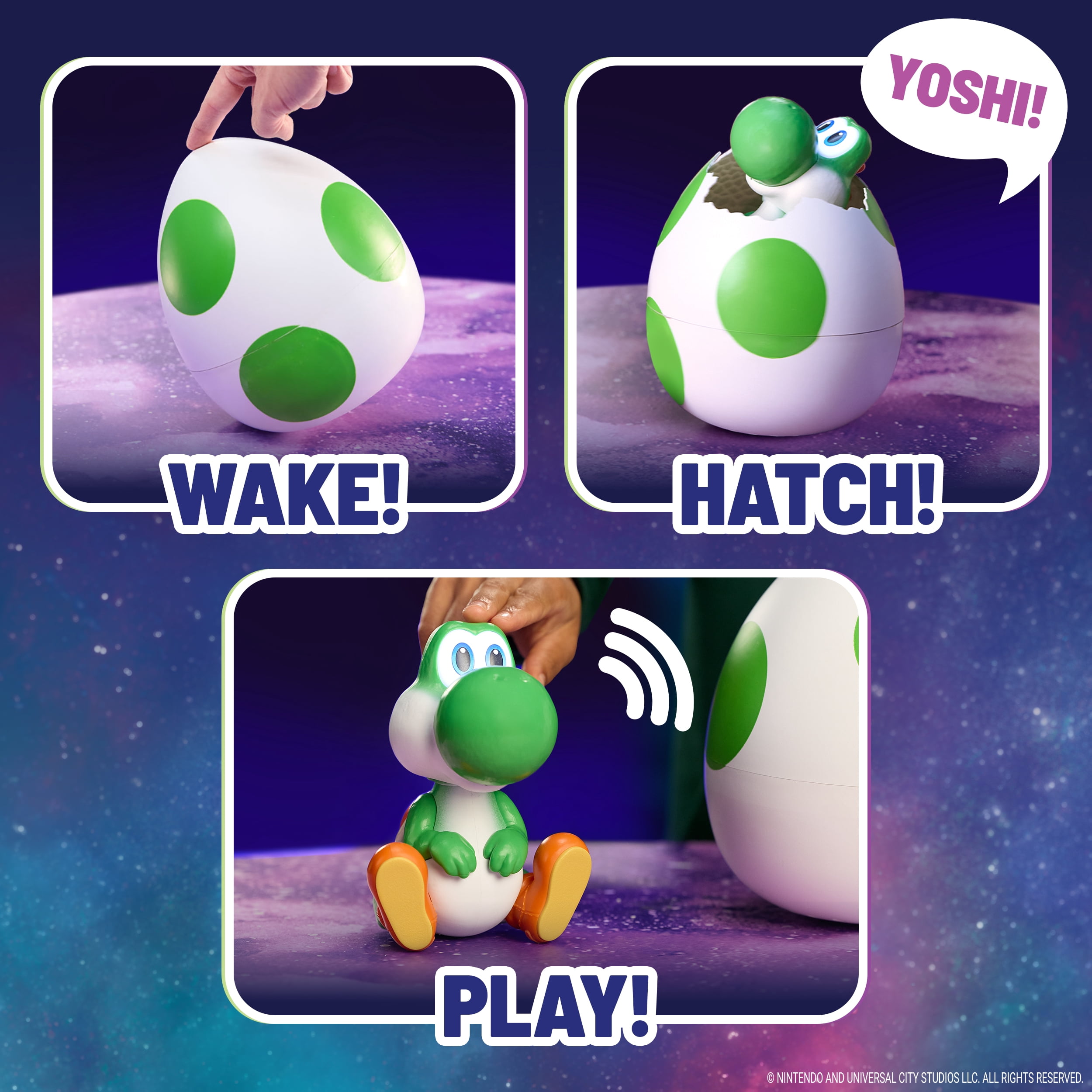 Super Mario Galaxy, le film, Yoshi à faire éclore, Figurine interactive Yoshi dans un œuf avec effets sonores, à partir de 4 ans, piles fournies Walmart Exclusive