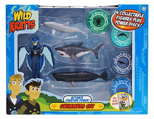 Wild Kratts 4-Pack Action Figure Set - Activate Creature Power - Swimmers