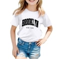 thumbnail image 1 of PMVFHDE Robes Tee-Shirt pour Fille 2025 Mode Décontractée Imprimé Col Rond Manches Courtes T-Shirt Blanc, 7-8 Ans, 1 of 4
