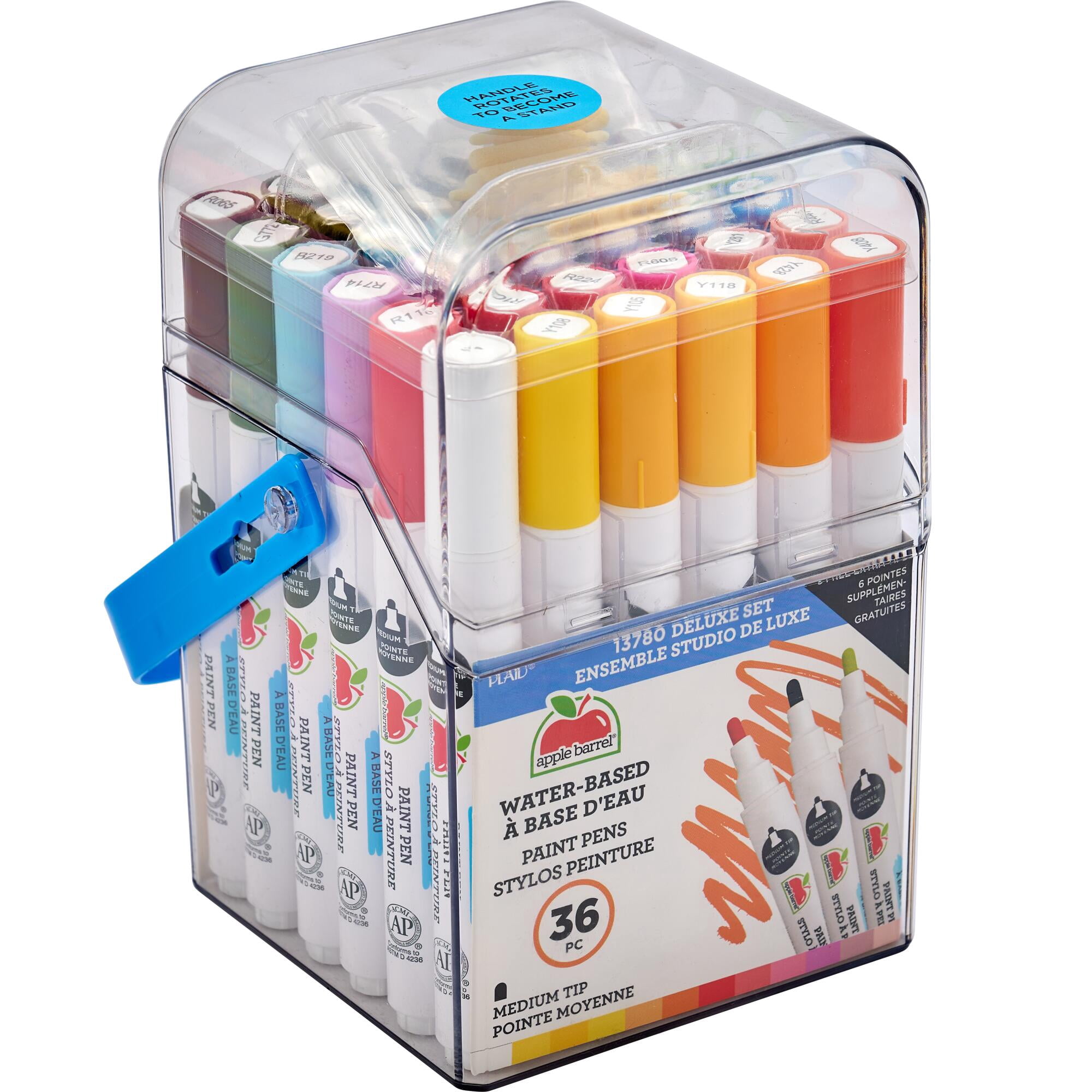 Apple Barrel Multi-Surface Medium Tip Paint Pens Value Set, 36 Piece