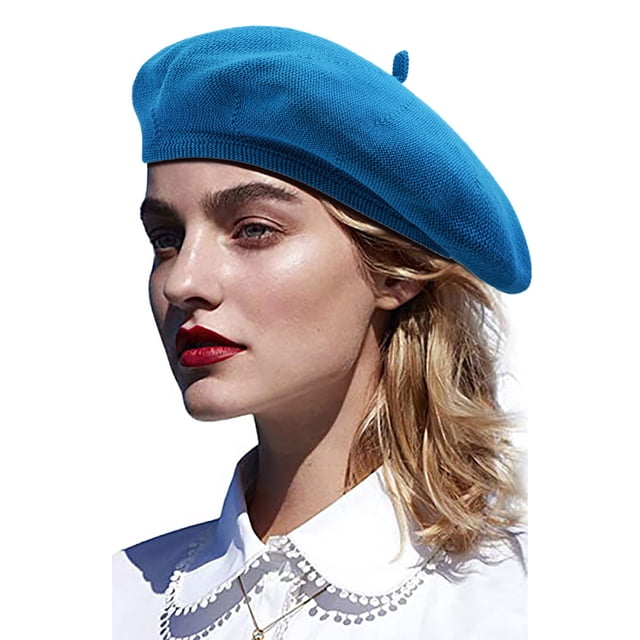 Béret pour Femme Automne Hiver Léger Respirant Mode Bonnet Uni