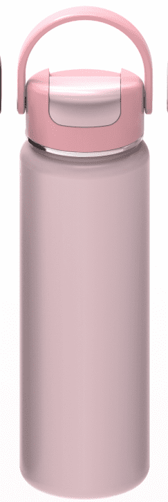 Gourde en acier inoxydable à double paroi et isolation sous vide Mainstays, 700 ml, rose, avec couvercle anti-fuites