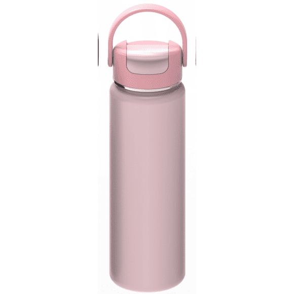 Mainstays 24oz Double Wall Vacuum Insulated Stainless Steel Water Bottle, Pink, Leakproof Lid, Back to School Supplies