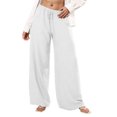 thumbnail image 1 of Yanlir Women's Solid Color Sports Casual Pants Elastic Waist Lightweight Stretch Workout Joggers for Yoga and Running(White,S), 1 of 8