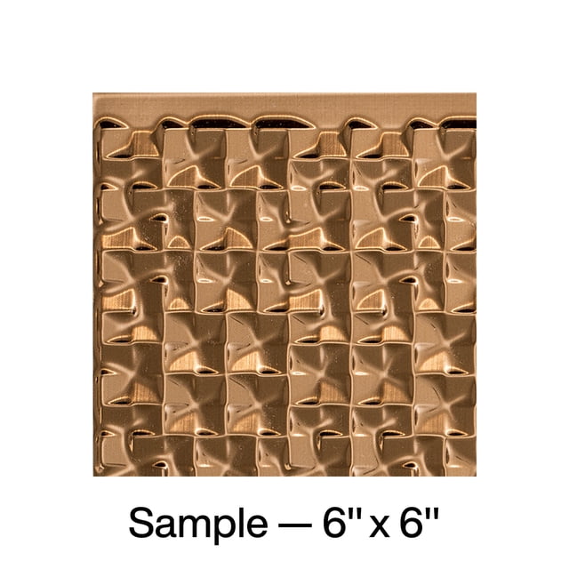 Fasade Terrain Decorative Vinyl Backsplash Panel Sample 6x6 Inch Polished Copper Finish