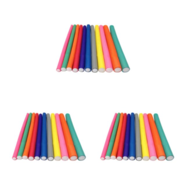 Baohd 10x Hair Foam Curler Roller Set Easy-toFlexible Rods DIY Hair Styling Tool 8mm 10 Pcs 3Set