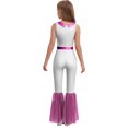 thumbnail image 2 of Hansber Combinaisons de Danse Disco Sans Manches à Sequins pour Filles Enfants Col Rabattu Fermeture Éclair Argent 10, 2 of 5
