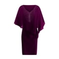thumbnail image 5 of Meichang Robes Formelles pour Femmes Invitées de Mariage Robe Midi Grande Taille Robes en Chiffon Robe de Soirée Robe de Bal Élégante Robes à Col en V, 5 of 5