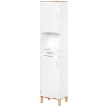 kleankin Bathroom Tall Slim Cabinet Storage Unit w/ Adjustable Shelf