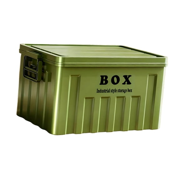 Siruishop Lidded Storage Bin Large Capacity Car Trunk Organizer for Toys Clothes Shoes Green