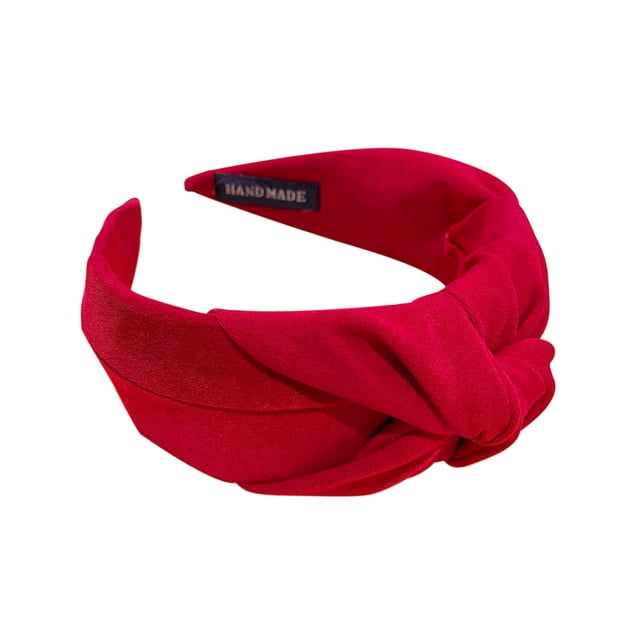 Heliisoer Pure Color Wide-brimmed Fabric Hairband-knotted Headband Hairpin