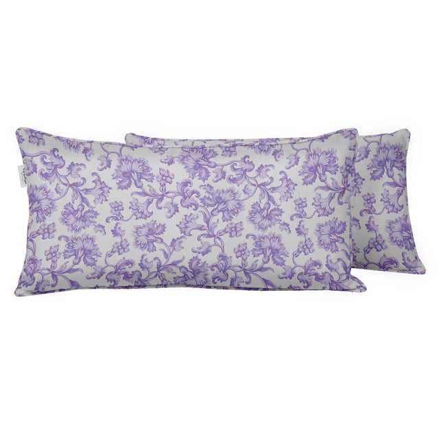 VargottamIndoor/OutdoorPolyester FabricLumbarPillowCover With Insert,All-Weather Waterproof Rectangular Cushion for Patio Furniture,12" x 20"Set of 2 -Florals-59