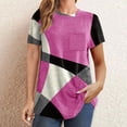thumbnail image 2 of Diufon Hauts pour Femmes Grande Taille Printemps Été Manches Courtes Col Rond Chandails à Enfiler Chemises Décontractées Imprimées Blouses Amples, 2 of 6