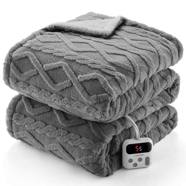 EDTara ETL Certified Sherpa Electric Blanket, Fast Heating with 10 Adjustable Heat & Timer Levels, Machine Washable