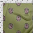 thumbnail image 3 of oneOone Silk Tabby Green Fabric Asian Block Face Craft Projects Decor Fabric Printed By The Yard 42 Inch Wide, 3 of 4