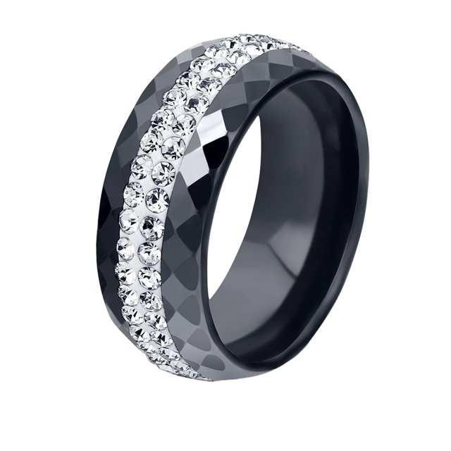 keepw Ceramics Fashionable Women S Ceramic Ring Wedding And Special Occasions Rings For Wedding black Size 6