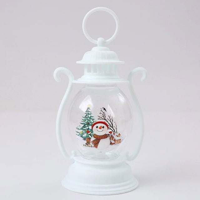 YoGold Musical Snow Globe With Lighted Winter Scene, White Snowman and Santa Claus Design, Christmas Holiday Tabletop Decor Christmas Decor Props, And Hanging Decorations 2-White A
