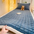 thumbnail image 1 of Milk Fleece Mattress Single Size Dark Blue Plush Mattress Pad Winter Thickened Milk-Wool Soft Mattress for Bunk Bed or Floor(1Pcs) Rkxzt, 1 of 8