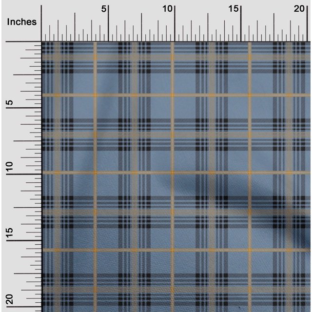 oneOone Cotton Silk Fabric Tartan Check Print Fabric BTY 42 Inch Wide