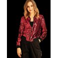 thumbnail image 4 of INSPIRE CHIC Blouson Bomber à Paillettes Scintillantes d'Halloween pour Femme à Manches Longues avec Fermeture Éclair Grand Rouge, 4 of 4
