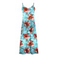 thumbnail image 5 of Ovzne Robes pour Femmes Robe de Plage Robes d'Été pour Femmes Imprimé Sans Manches Col Rond Robe Décontractée Longues Robes Robe de Vacances Imprimée Liquidation, 5 of 5