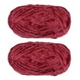 thumbnail image 1 of Unique Bargains 2 Pelotes Fil Velours Fil Chenille 87,49 Verges Polyester Fil Doux pour Couverture 2 Pcs Rouge Foncé, 1 of 7