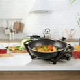 thumbnail image 3 of OVENTE Electric Wok with Nonstick Coating, 13 Inch Family-Sized Skillet, 1400W Power, Adjustable Temperature, Tempered Glass Lid, Cool Touch Handles, 3 of 9