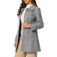 thumbnail image 4 of INSPIRE CHIC Manteaux pour Femmes Col Peter Pan Boutonnage Simple devant à Boutons Manteaux d'Hiver S Gris, 4 of 6