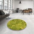 thumbnail image 4 of Ahgly Company Machine Washable Indoor Round Transitional Green Area Rugs, 6' Round, 4 of 7