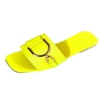 thumbnail image 1 of IUJSOY Womens Flat Sandals Summer Comfortable Square Open Toe Slip on Leather Slide Sandals, 1 of 6