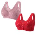 thumbnail image 1 of Timegard 2pc Bras for Women Plus Size Comfy Convenient Front Closure Bras Full Coverage Seniors Bralette, 1 of 2