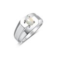 thumbnail image 4 of RYLOS Men's Rings 14K White Gold Ring Classic Solitaire 7X5MM Oval Shape Gemstone Designer Band Opal October Birthstone Rings For Men Size 12, 4 of 5