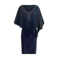thumbnail image 4 of Meichang Robes Formelles pour Femmes Invitées de Mariage Robe Midi Grande Taille Robes en Chiffon Robe de Soirée Robe de Bal Élégante Robes à Col en V, 4 of 5