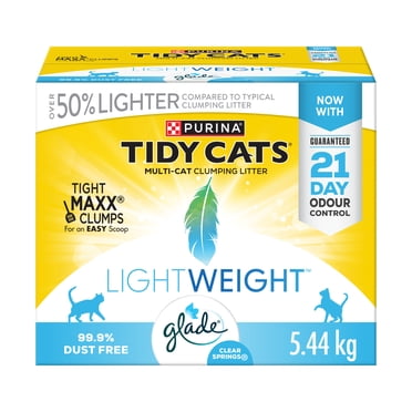 Purina Tidy Cats LightWeight with Glade Clear Springs Multi-Cat, Clumping Litter 5.44 kg