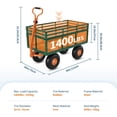 thumbnail image 3 of AKDSteel 1400 Lbs Heavy Duty Garden Cart Features a Robust Steel Frame, 10-Inch Wheels, And An Adjustable Handle, Making It The Perfect Utility Wagon For Yard Work, Garden Tasks, Soil, 3 of 9