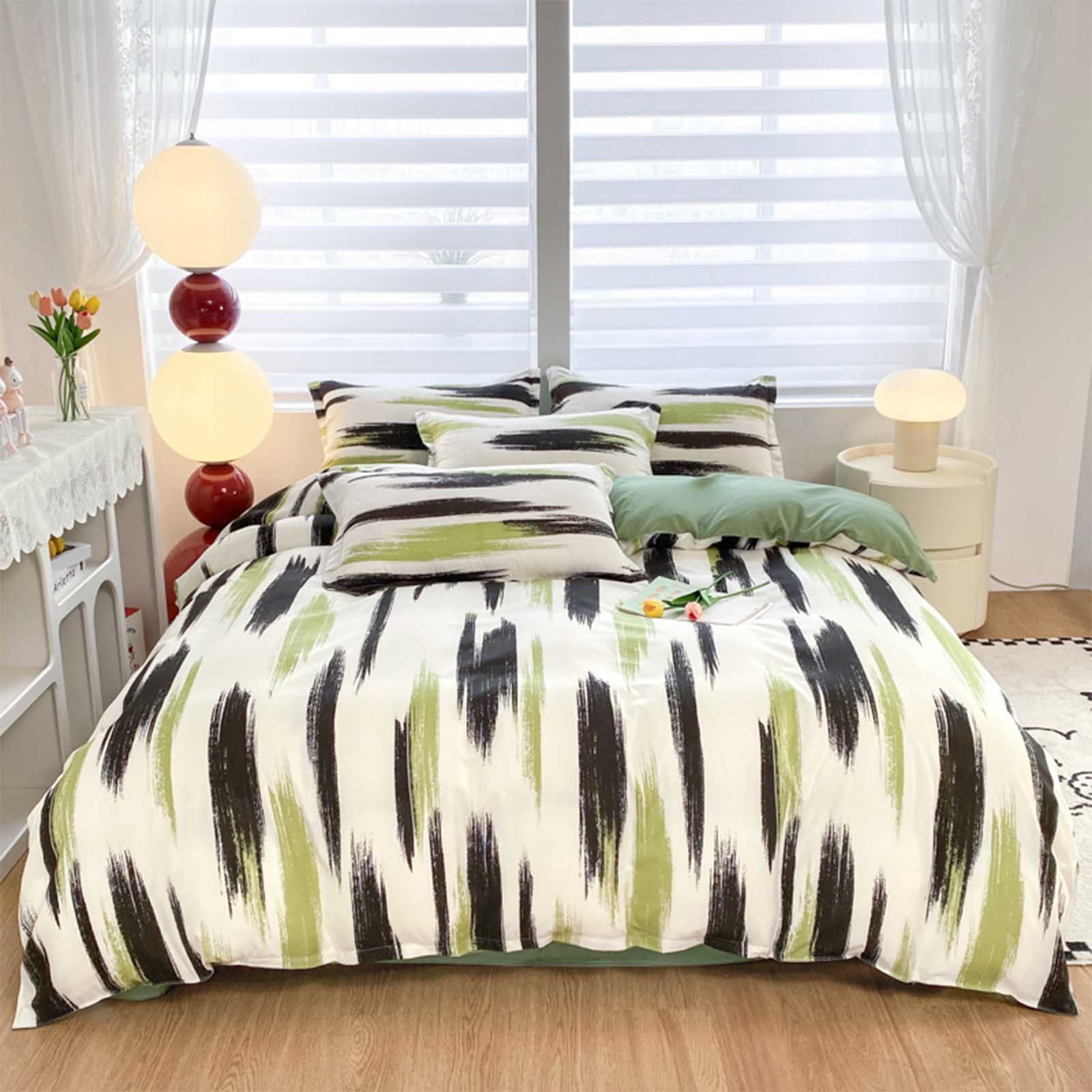 Dvkptbk The Bedding Bed Four Piece Gift Set Home Textile Sanding Four Piece Fashion Austerity Style Bedding